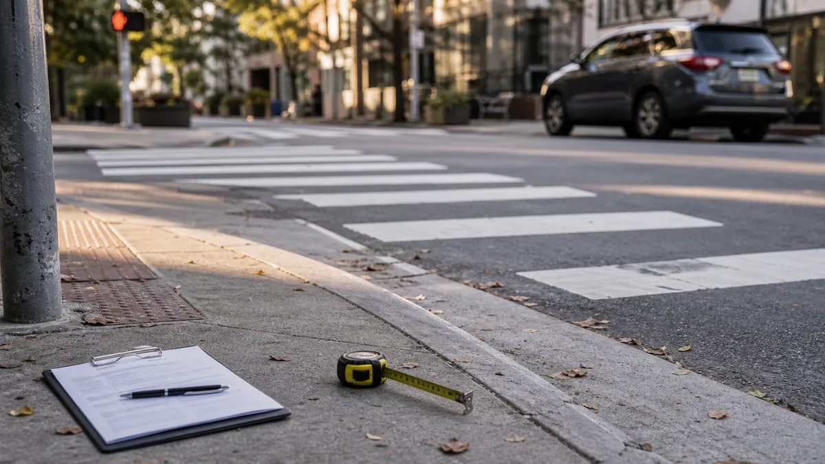 Documentary-style pedestrian accidents scene for "Hit-and-Run Pedestrian Accident".