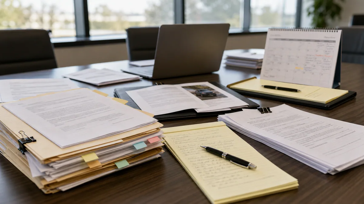 Documentary-style legal process scene for "How Lawyer Fees Work".