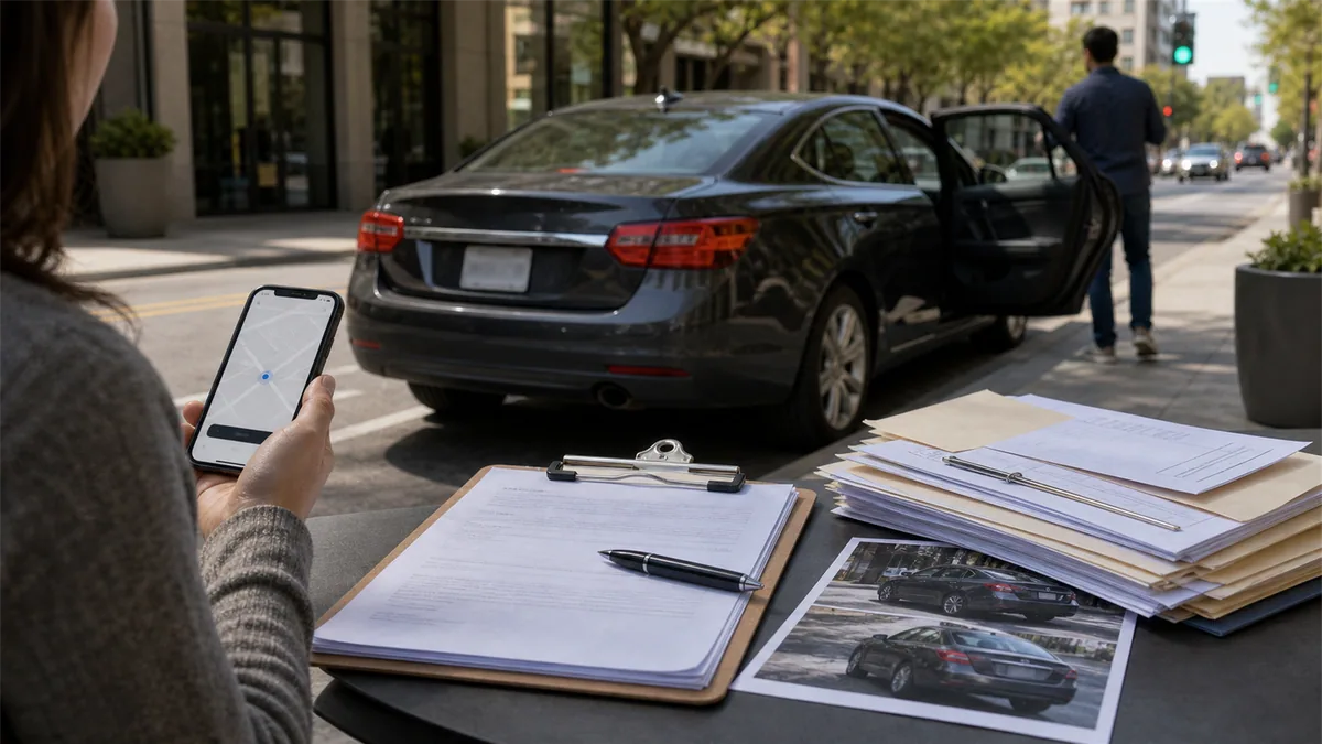 Documentary-style rideshare accidents scene for "Lyft Accident Claim Process".