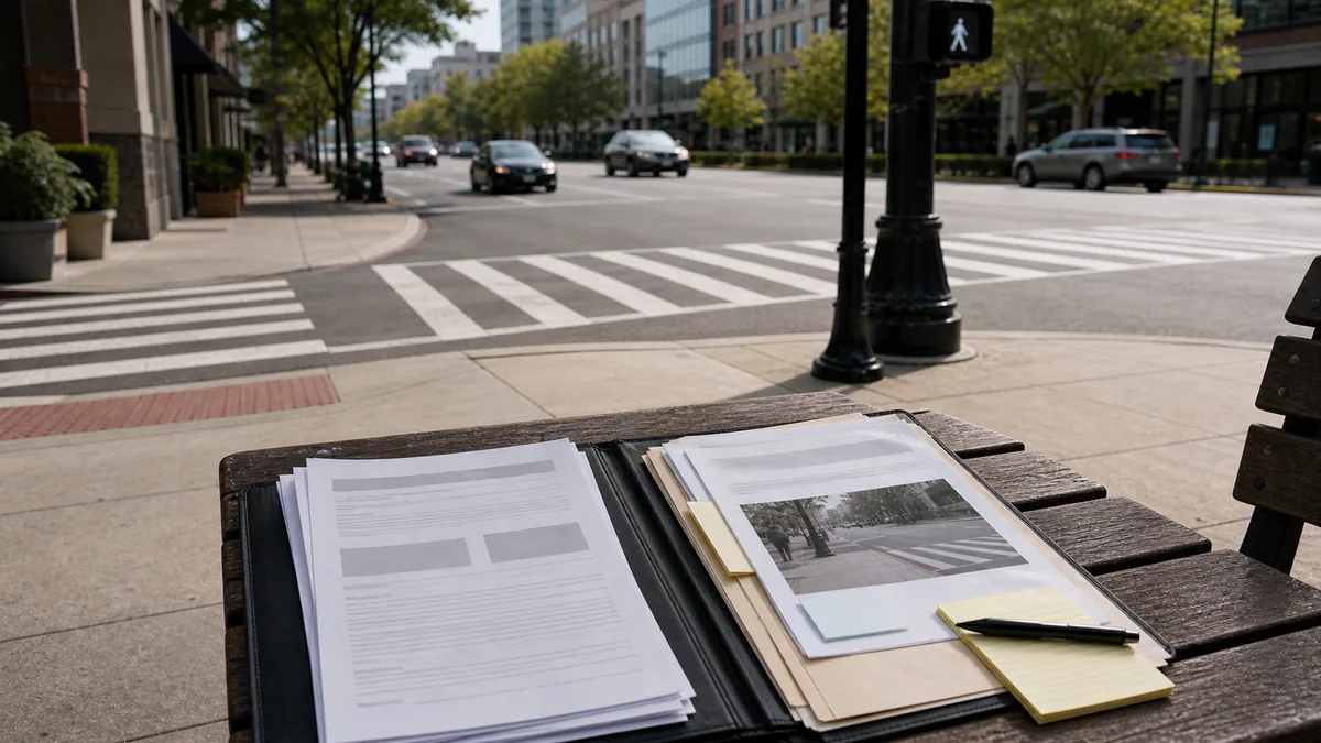 Documentary-style pedestrian accidents scene for "Pedestrian Accident Settlement Amounts".