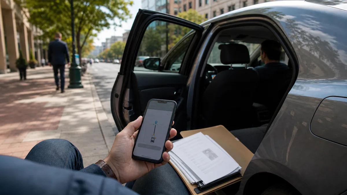 Documentary-style rideshare accidents scene for "Rideshare Accident as a Passenger".