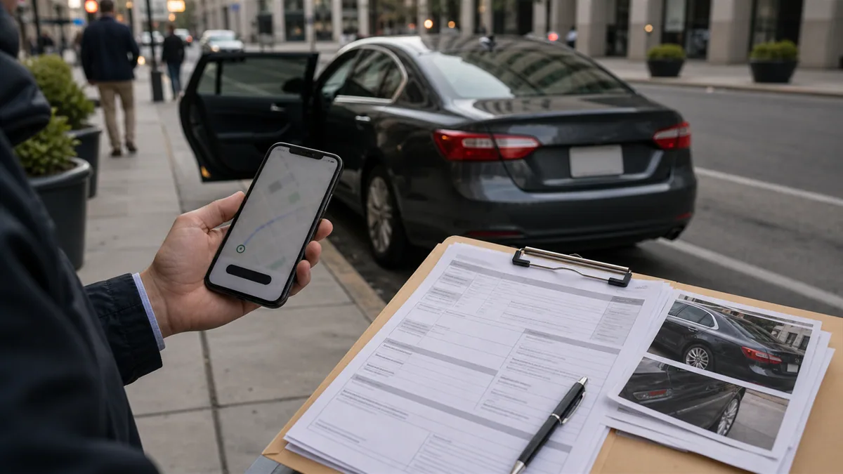 Documentary-style rideshare accidents scene for "Uber Accident Insurance Coverage Explained".
