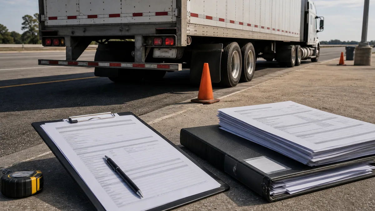 Documentary-style truck accidents scene for "Underride Truck Accident Claims".