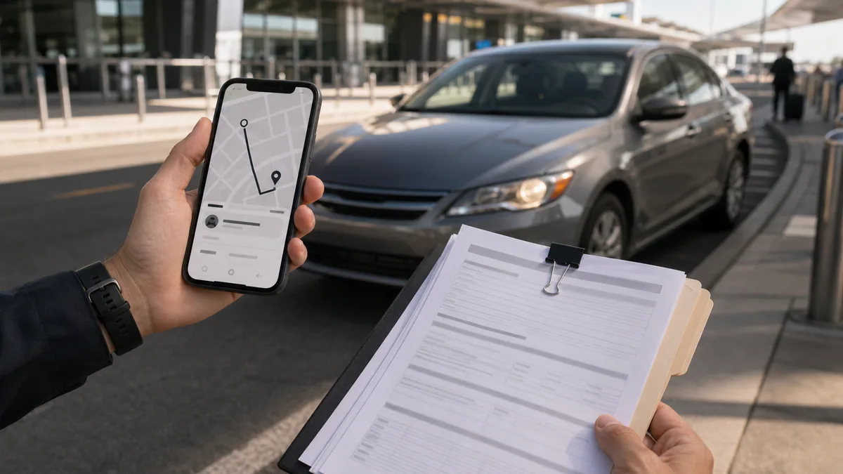 Documentary-style rideshare accidents scene for "Who Pays After a Rideshare Accident?".