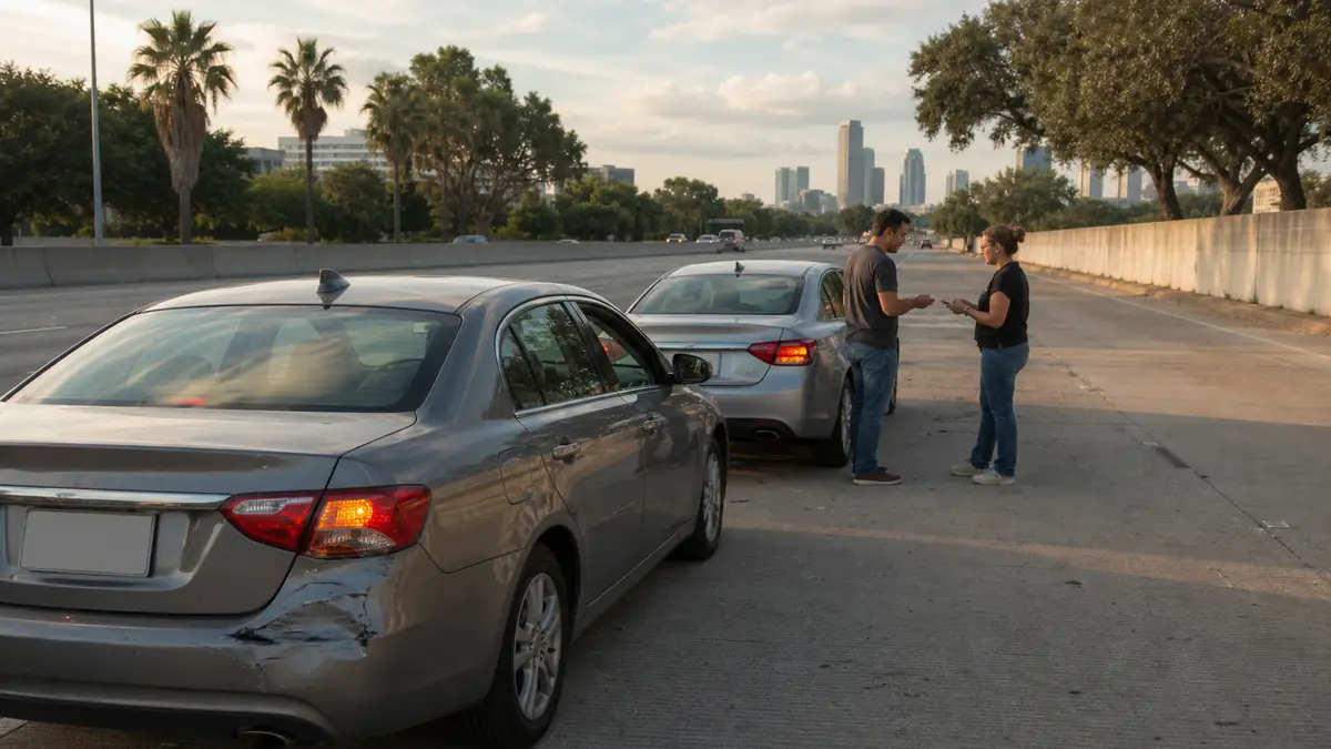 Texas freeway car accident emergency response