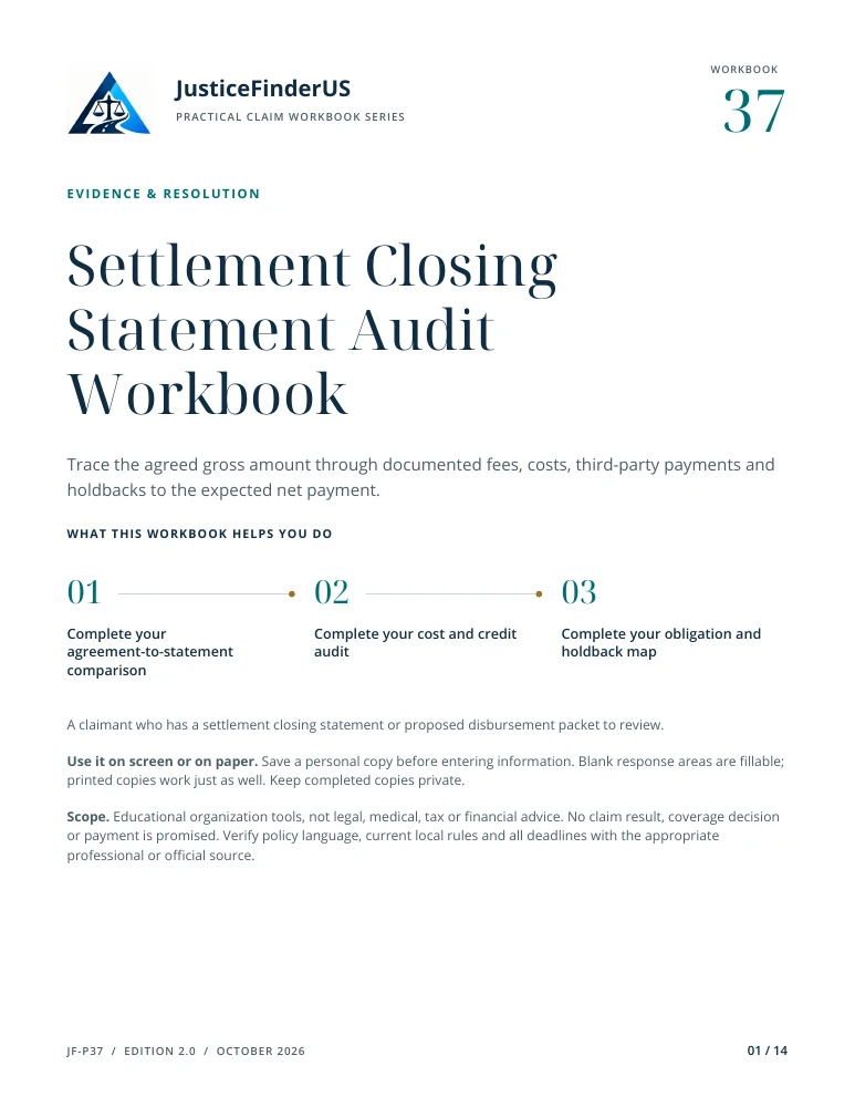 Settlement Closing Statement Audit Workbook cover
